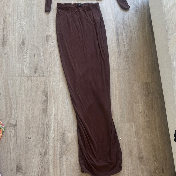 Naked Wardrobe Chocolate Brown Skirt Set - Picture 2 of 3